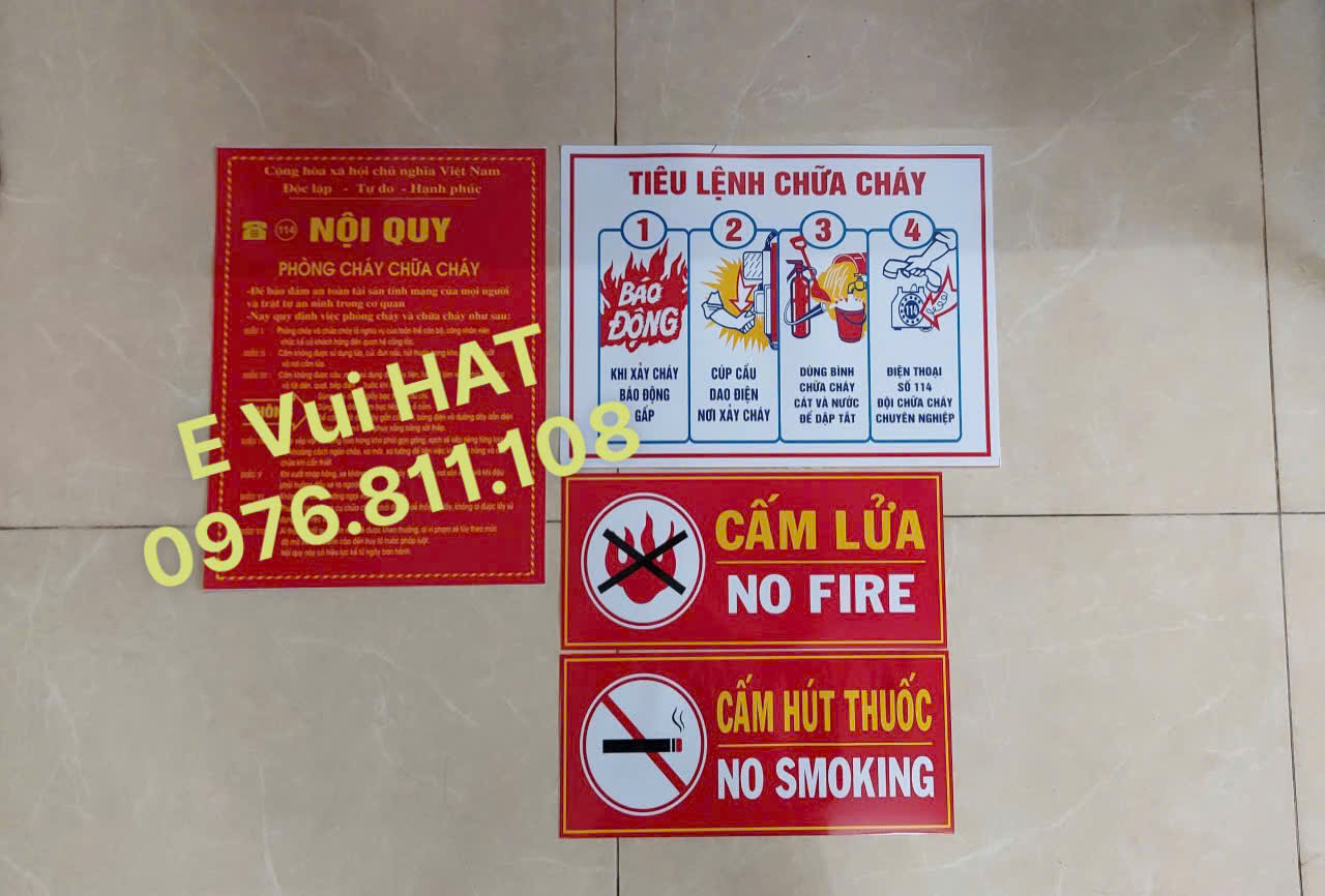 NỘI QUY TIÊU LỆNH BỘ 4 TẤM BẰNG NHỰA
